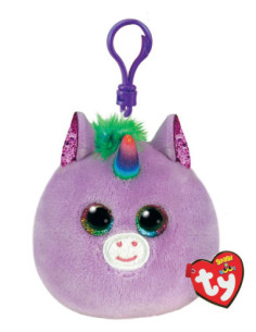 PLUS BRELOC TY 8.5CM SQUISHY BEANIES UNICORN ROSETTE VIOLET